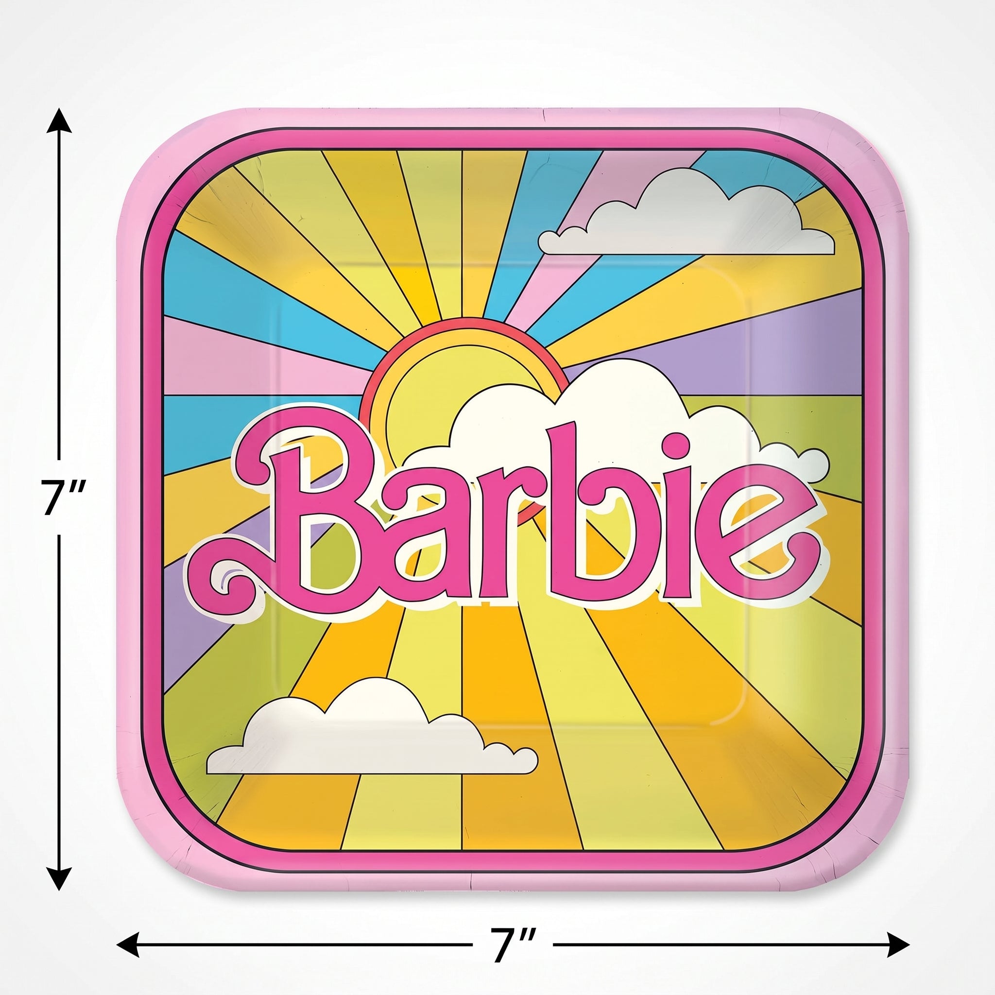 Vintage Barbie 7" Square Paper Plates