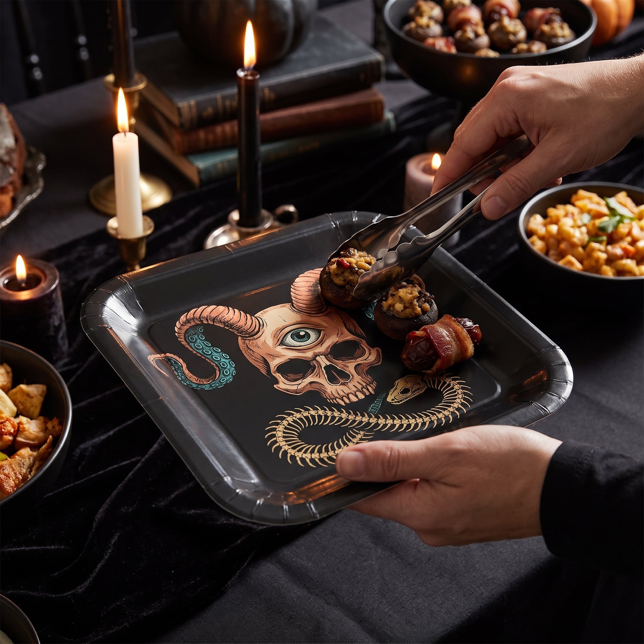 Dark Academia 10" Square Halloween Plates