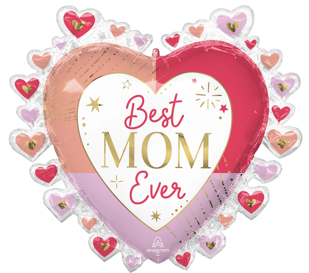 Colorful "Best Mom Ever" Metallic Balloon