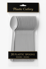 Silver Economy Plastic Spoons - Pack of 20