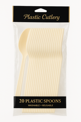 Vanilla Creme Plastic Spoons - Pack of 20