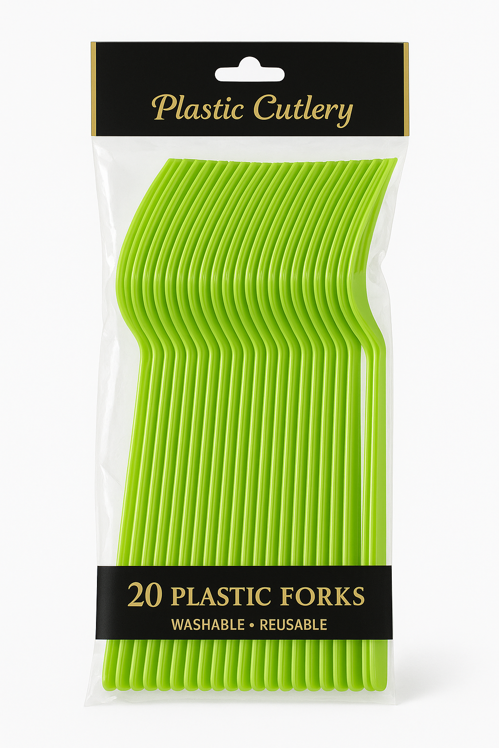 Kiwi Green Plastic Forks - 20 Pack