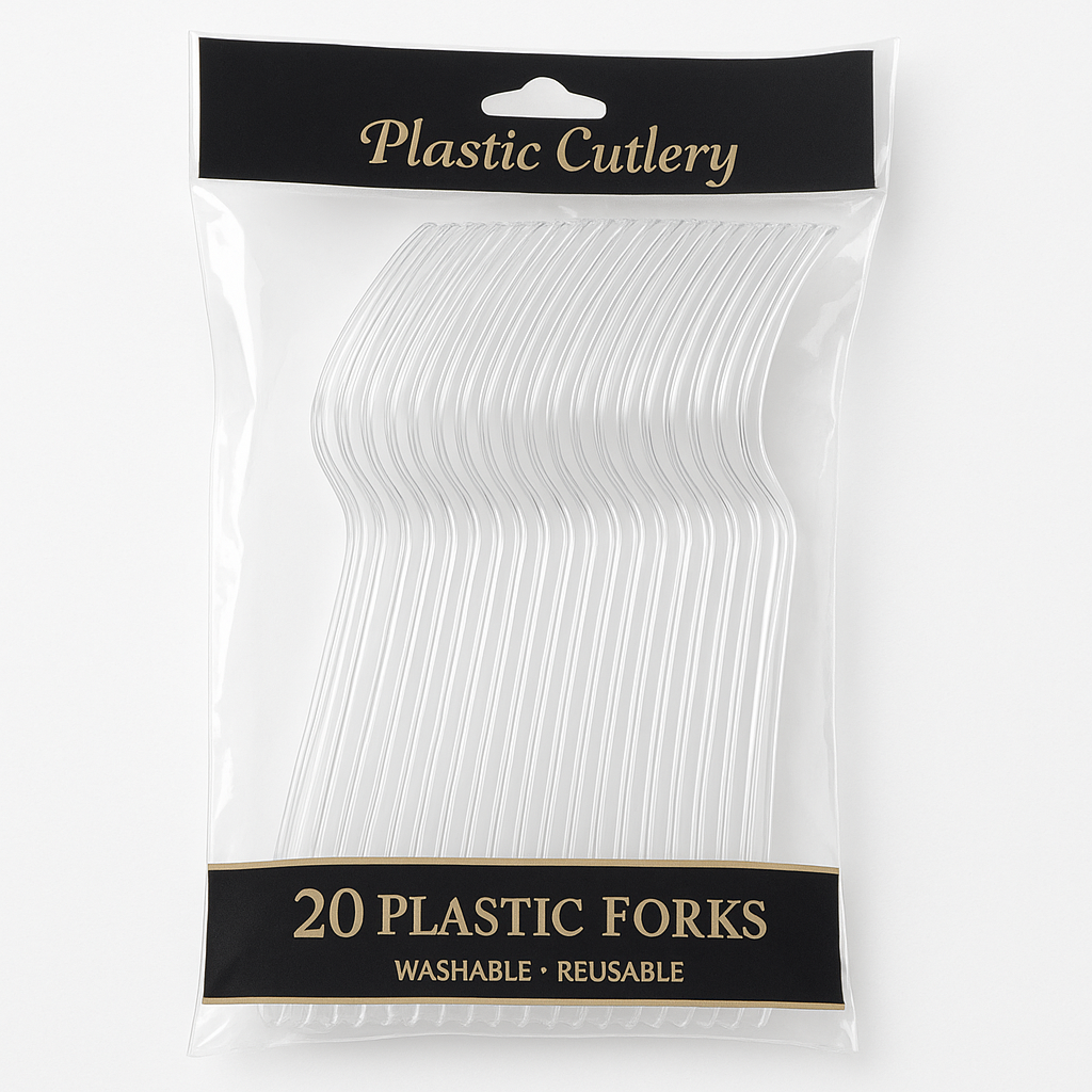 Clear Plastic Forks - Pack of 20