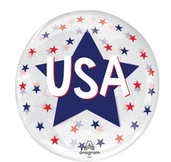 Clear Stars USA Patriotic Foil Balloon