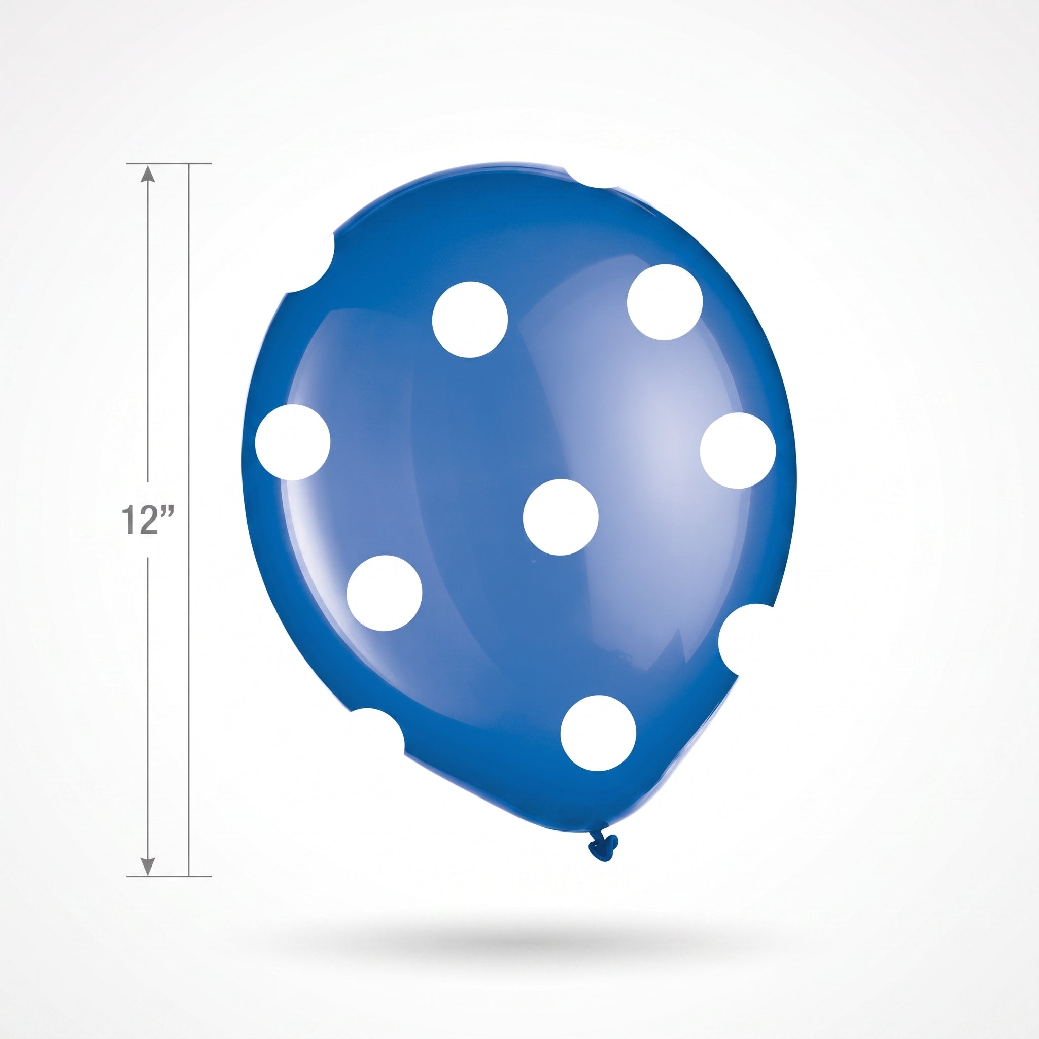 Royal Blue 12" Polka Dot Latex Balloons - Bulk Pack
