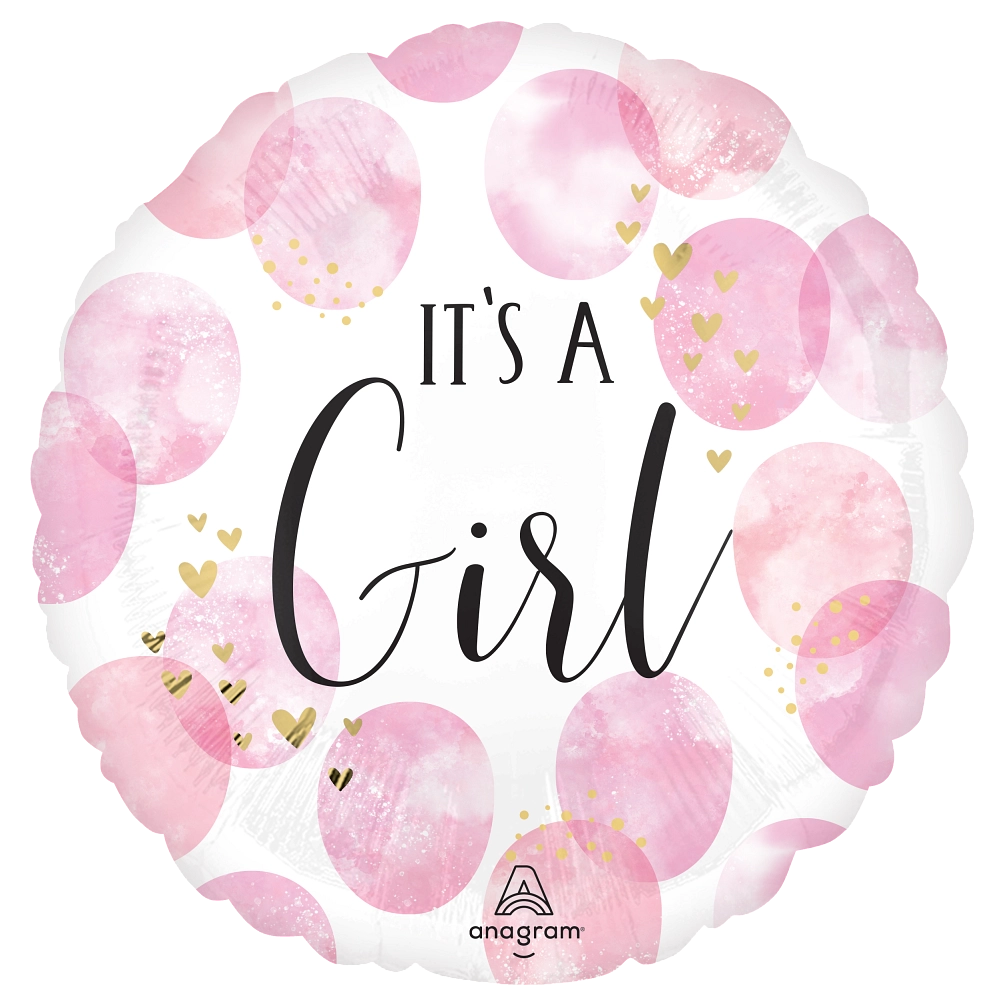 Pink & White "Baby Girl" Jumbo Foil Balloon