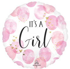 Pink & White "Baby Girl" Jumbo Foil Balloon
