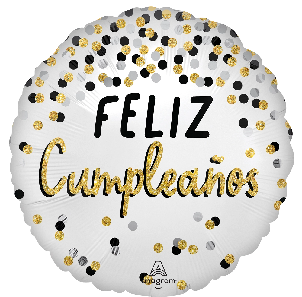 Black, Silver, and Gold Super Shape Foil Birthday Balloon