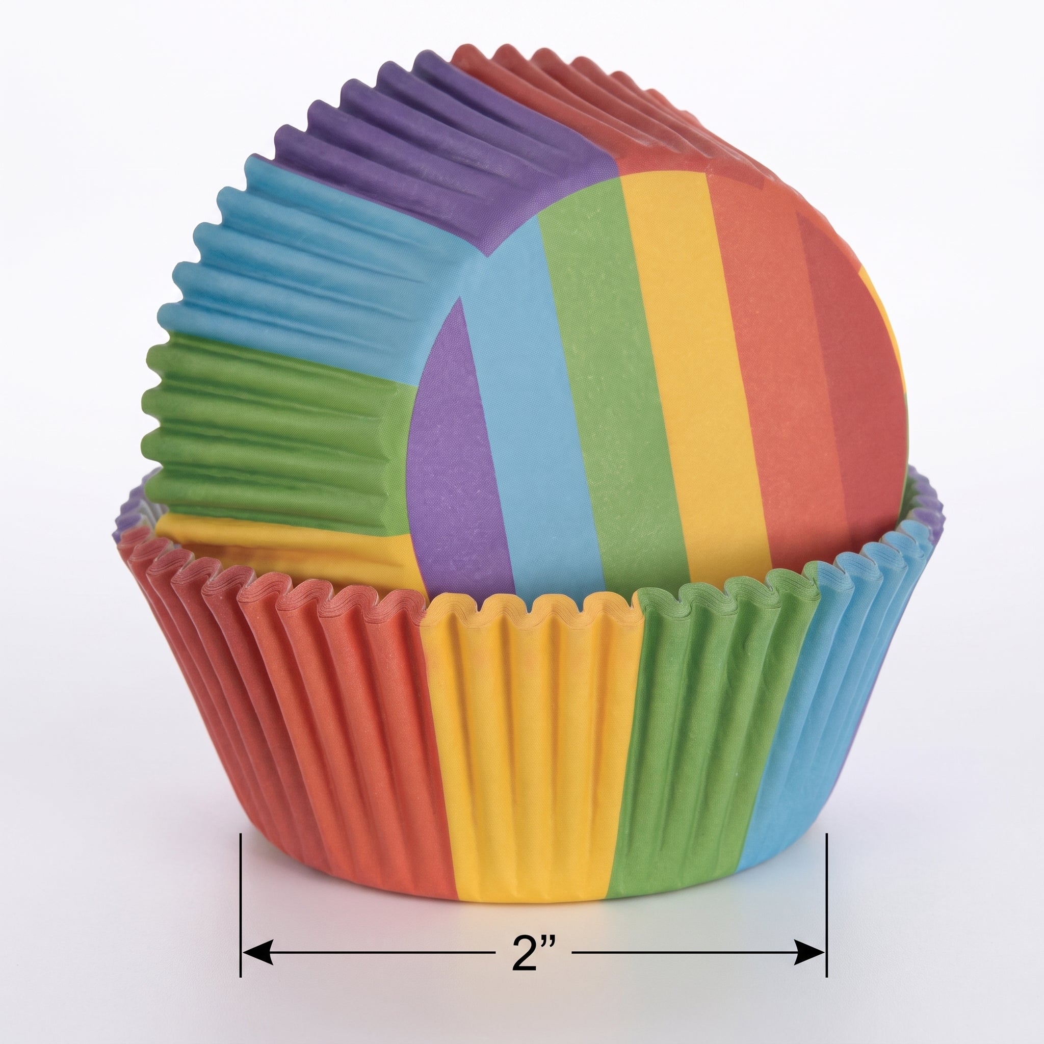 Rainbow Stripe Cupcake Baking Cups