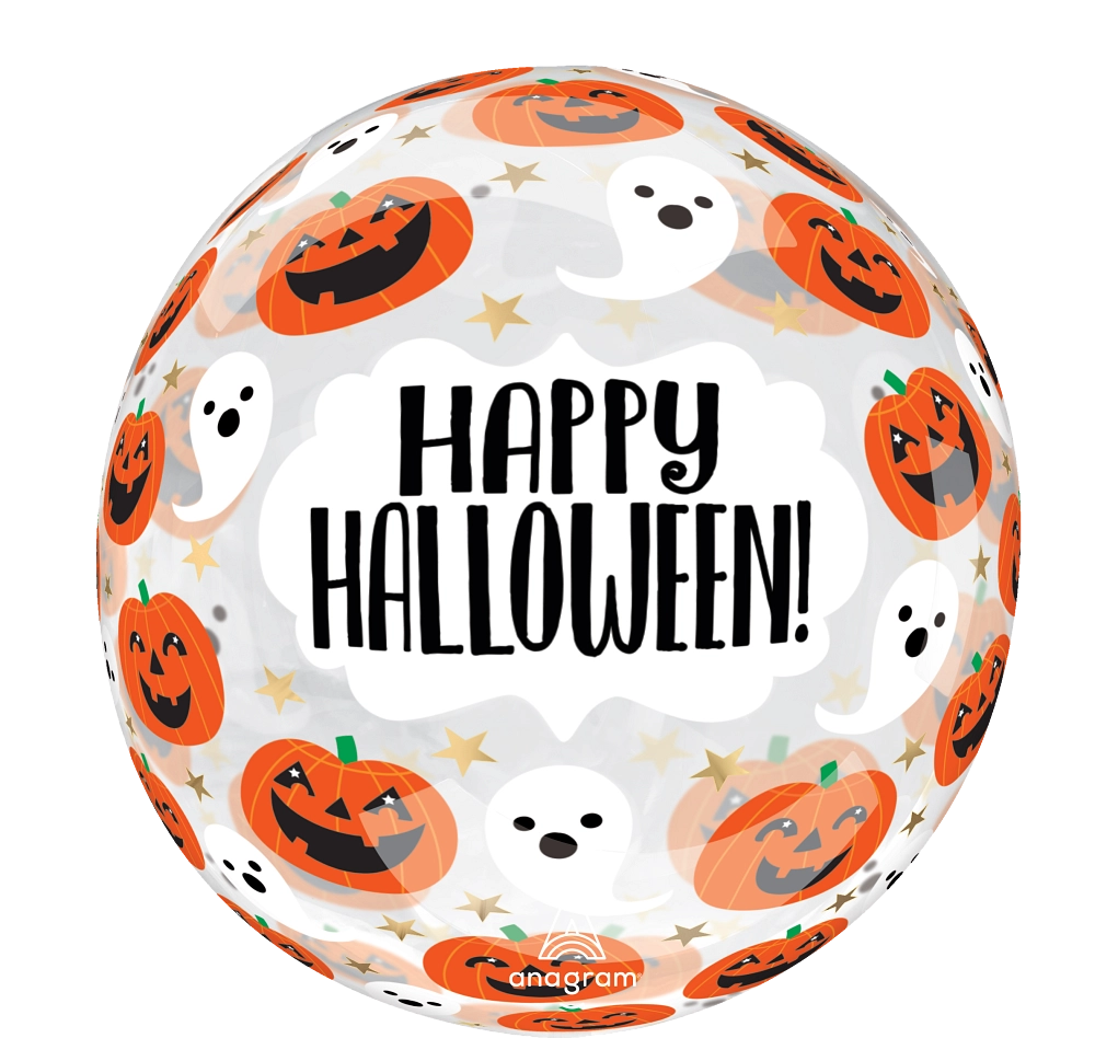 Spooky Pumpkin Ghost Geometric Foil Balloon