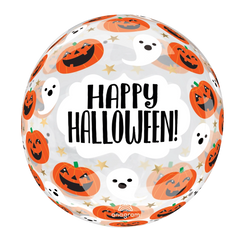 Spooky Pumpkin Ghost Geometric Foil Balloon