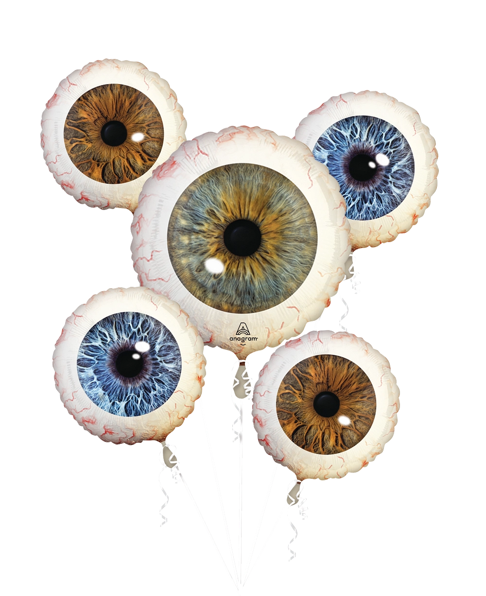 Creepy Eyeballs Halloween Foil Balloon Bouquet