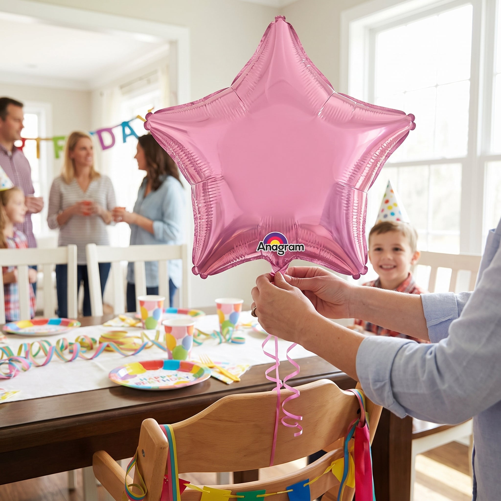 New Pink Star Foil Balloon - 19 Inches