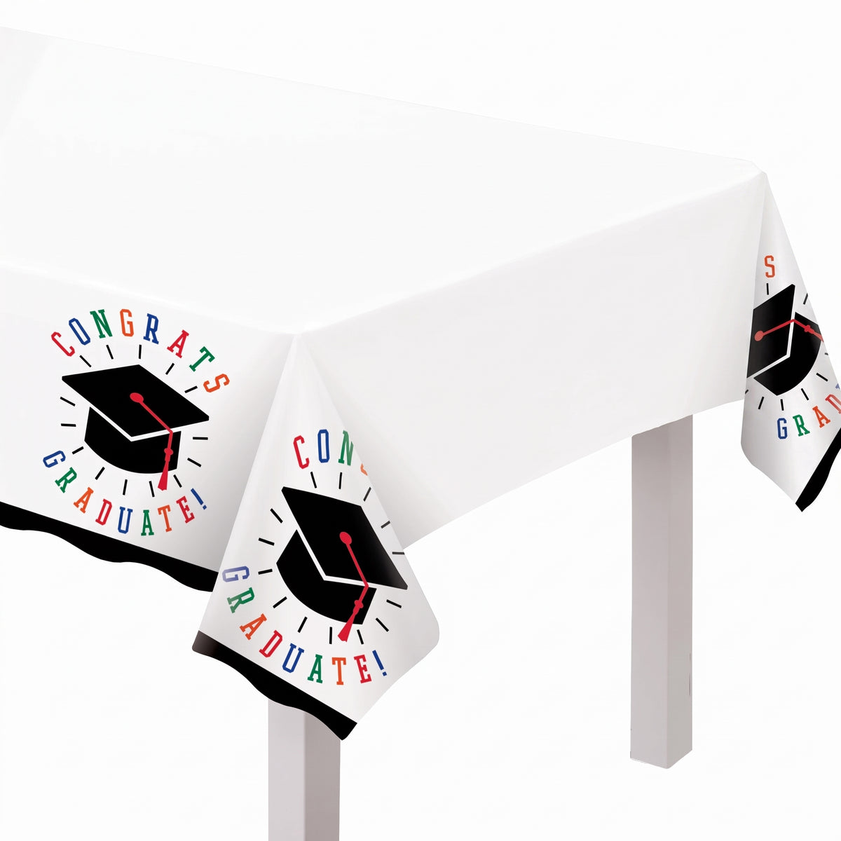 "Congrats Graduate" Plastic Table Cover - 3 Pack