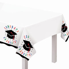 "Congrats Graduate" Plastic Table Cover - 3 Pack