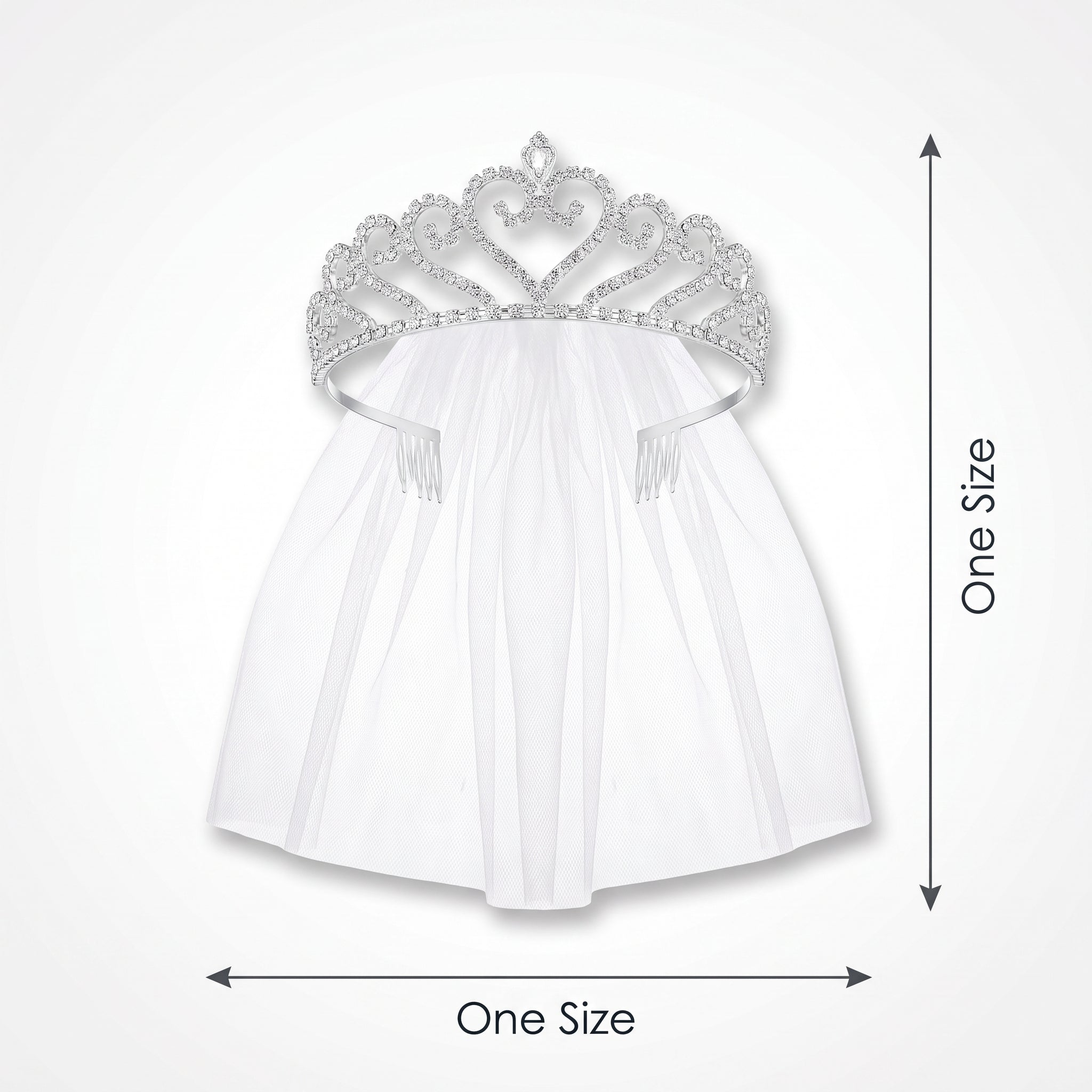Bridal Tiara with Veil - Elegant Wedding Accessory