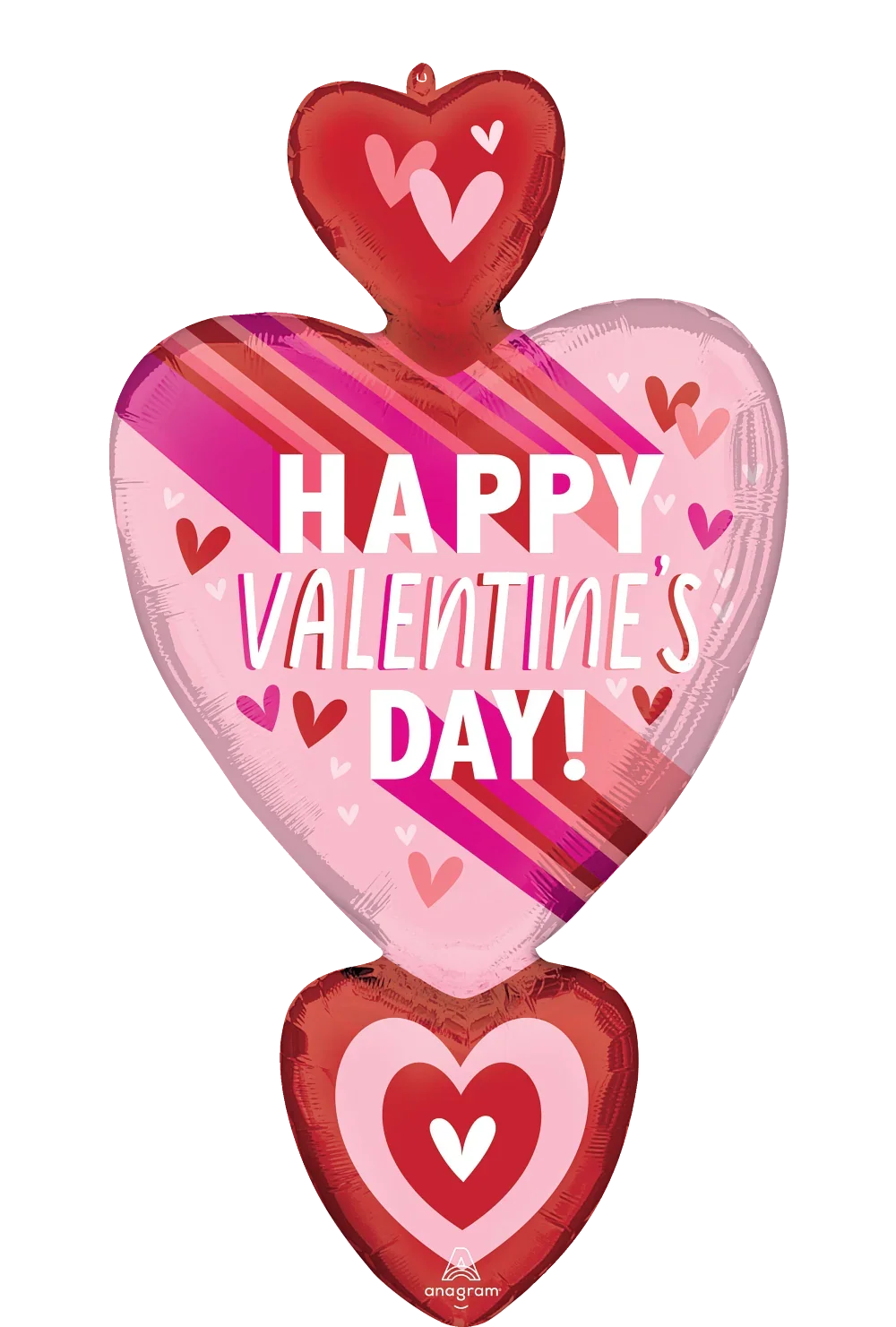 Heart & Stripes Metallic Balloon - 18"
