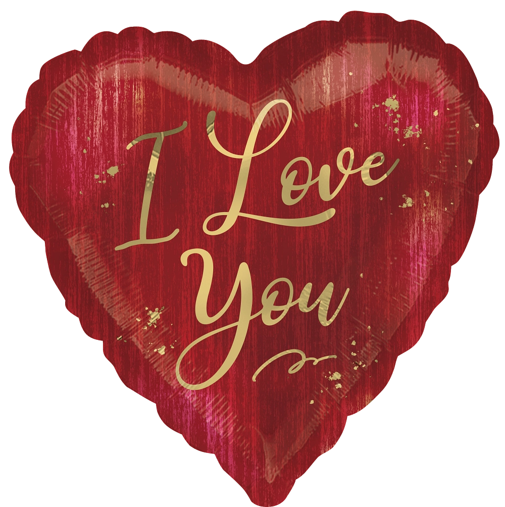 "I Love You" Foil Super Shape Balloon - Metallic Rouge