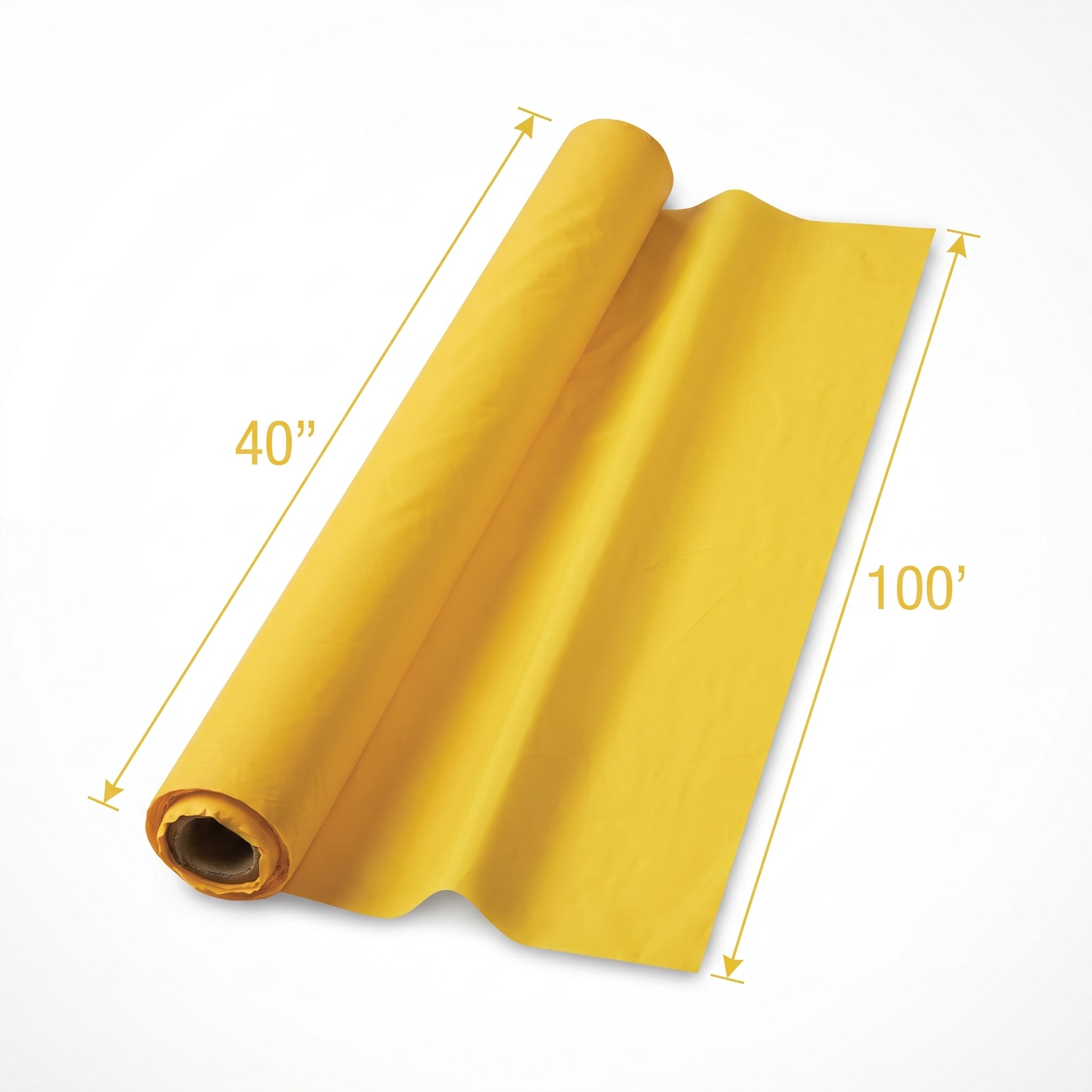 Vibrant Yellow Plastic Table Cover Roll - 40" x 100'