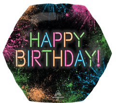Let's Glow Crazy Neon Jumbo Birthday Foil Balloon - 23"