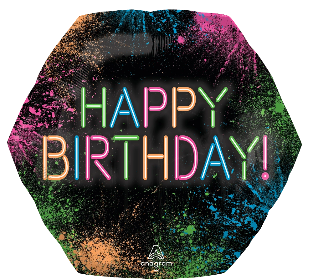 Jumbo Glow Birthday Super Shape Metallic Balloon