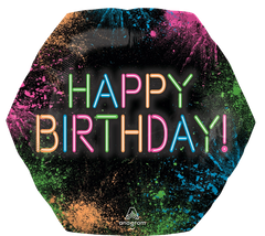 Jumbo Glow Birthday Super Shape Metallic Balloon
