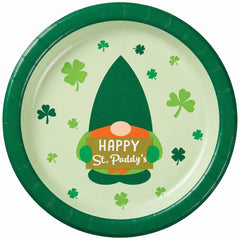 St. Patrick's Day Gnome Paper Plates - 6.75"