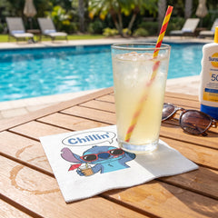 Disney Lilo & Stitch "Chillin'" Beverage Napkins - 16 Pack - 5 In. X 5 In.