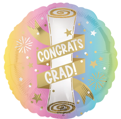 Pastel Graduation Metallic Foil Balloon