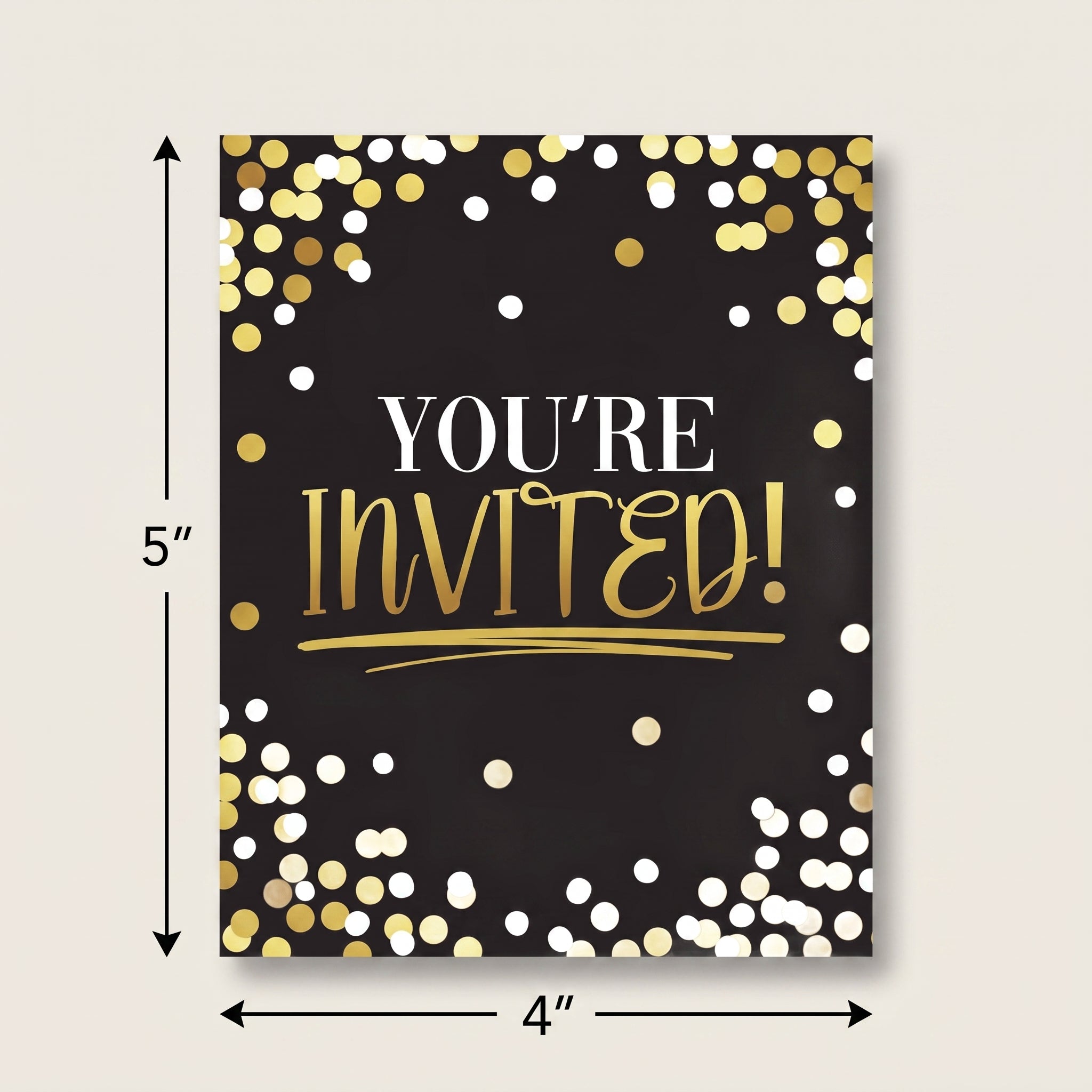 Black and Gold Birthday Invitation Cards