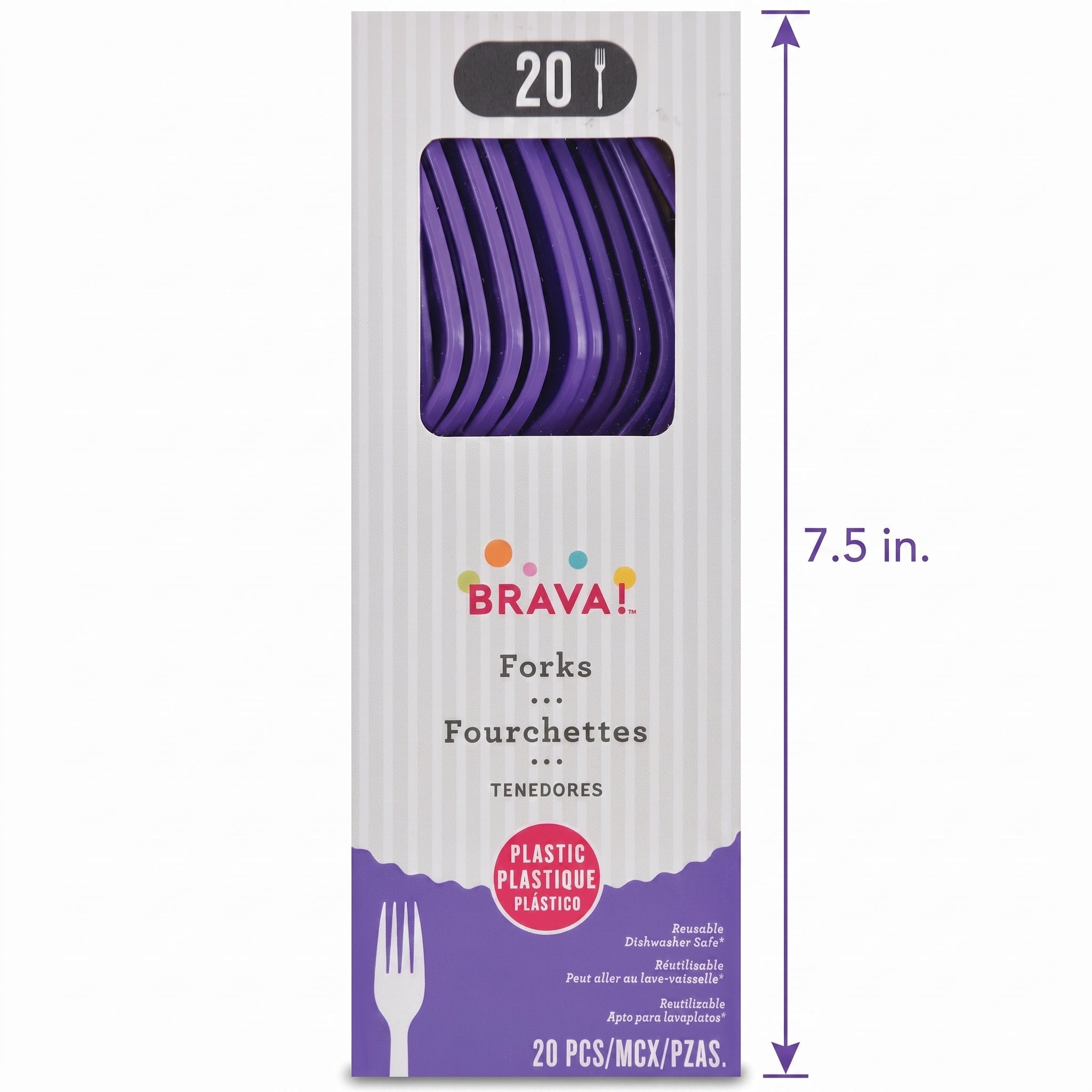 Purple Plastic Forks - 7.5 In. | 20 Count