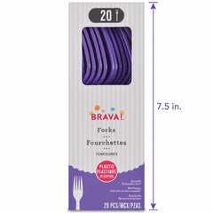 Purple Plastic Forks - 7.5 In. | 20 Count