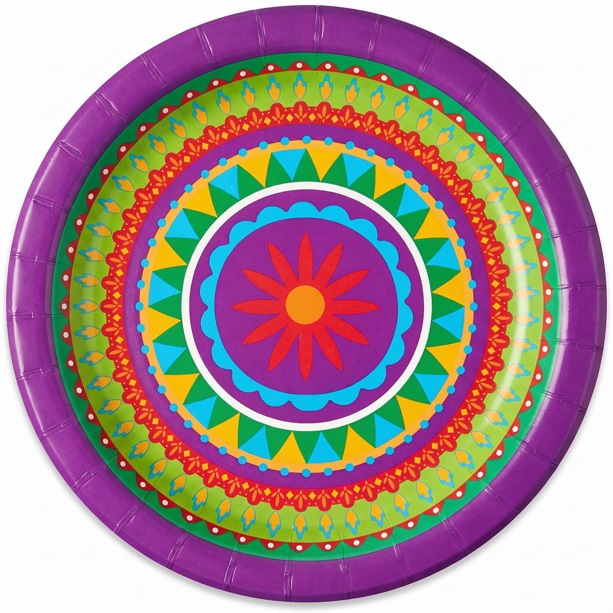 Vibrant Fiesta 8.5" Round Paper Plates