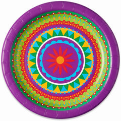 Vibrant Fiesta 8.5" Round Paper Plates