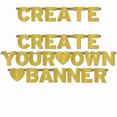 Customizable Gold Glitter Letter Banner Kit for Weddings & Celebrations