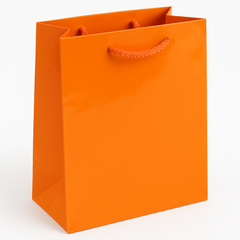 Glossy Medium Gift Bag - Vibrant Orange