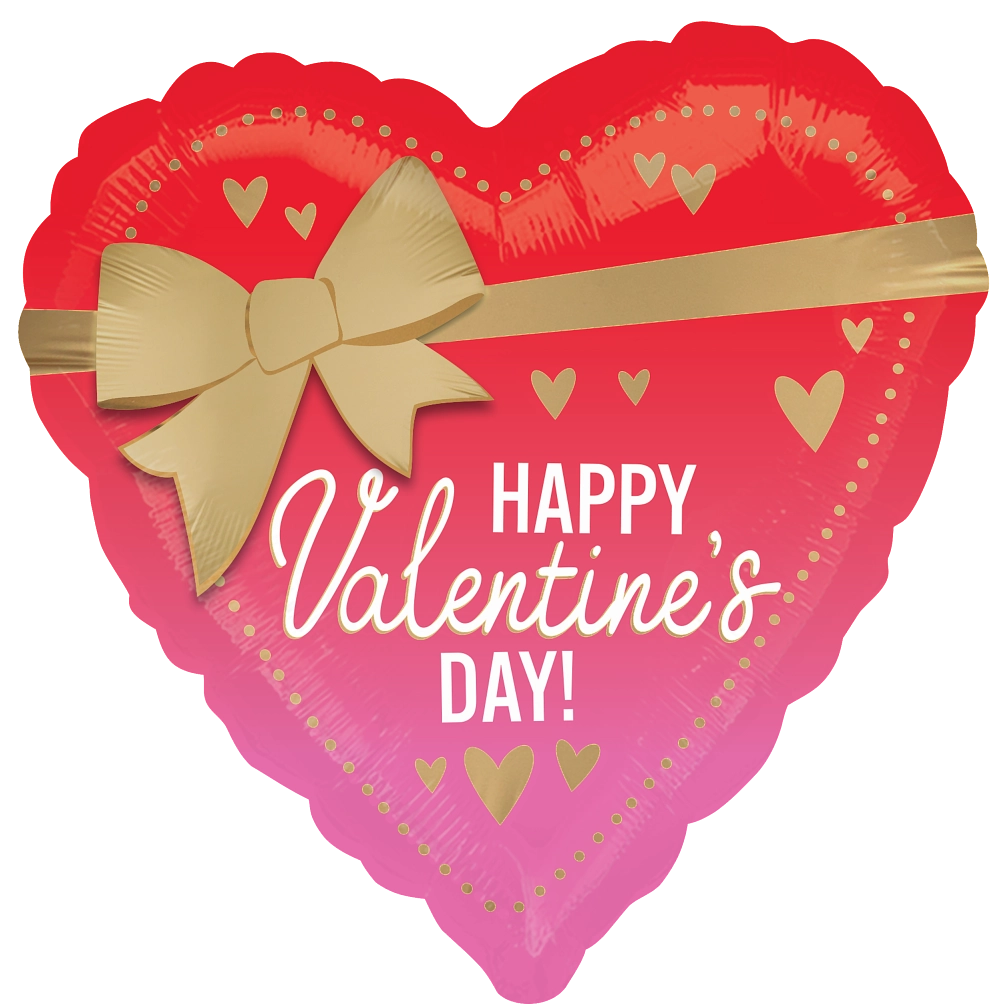 Satin Valentines Day Foil Balloon with Bow