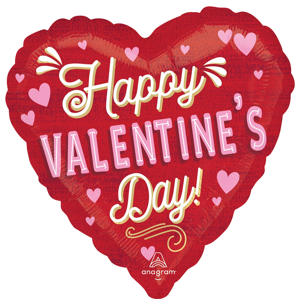 Retro Valentine Metallic Foil Balloon