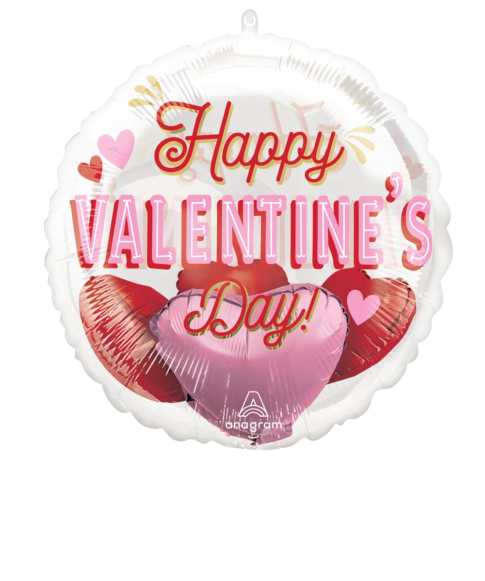 Retro Valentine's Day Heart Foil Balloon
