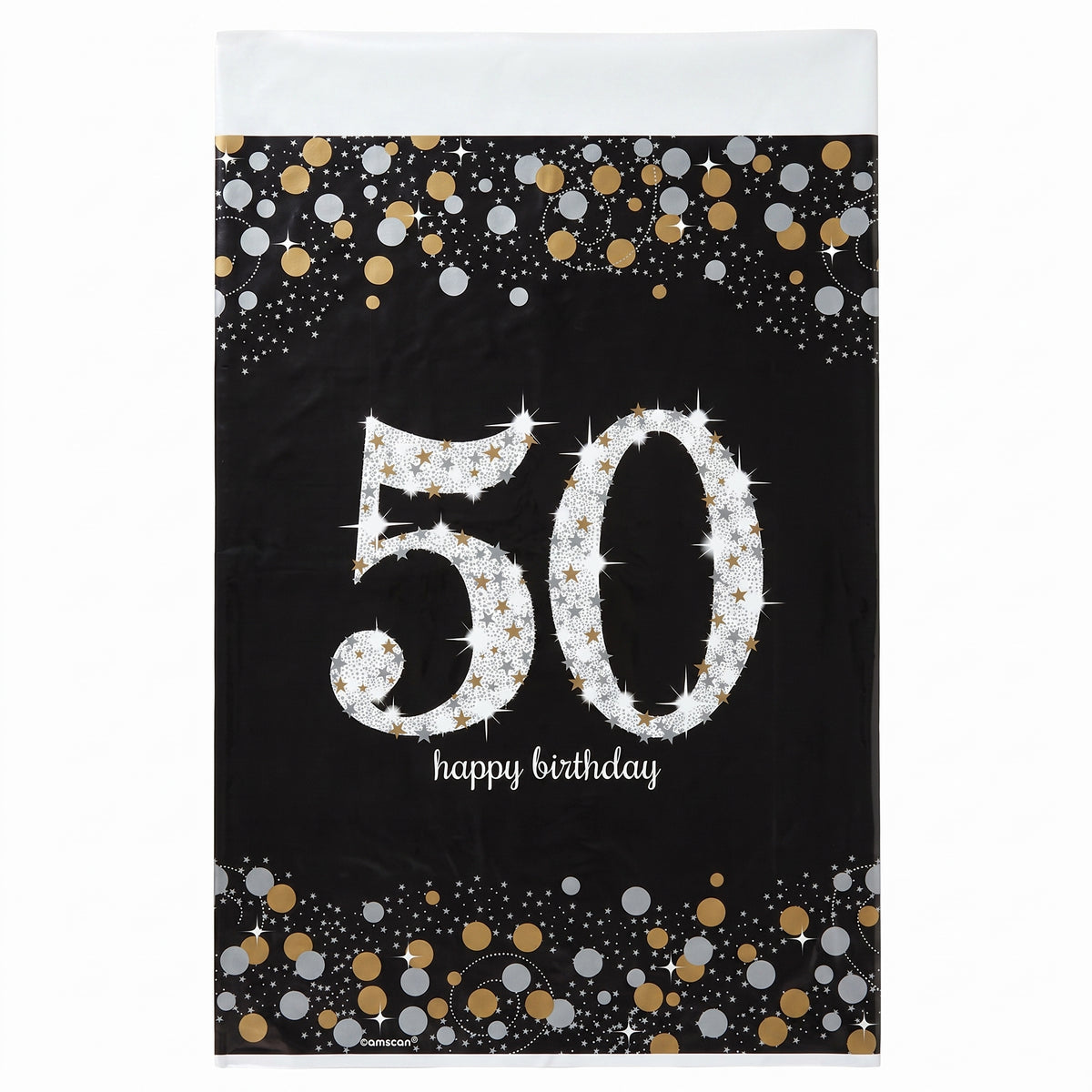 Sparkling Celebration 50th Birthday Plastic Table Cover