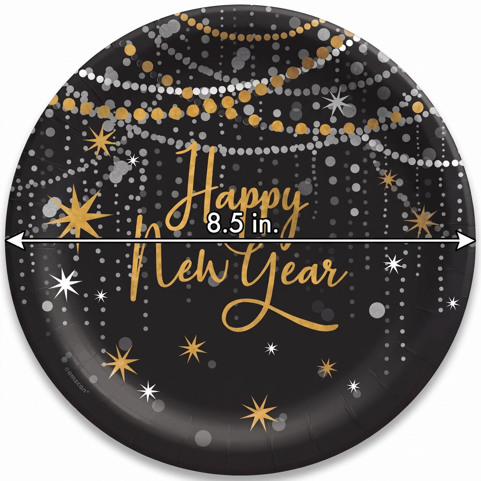 Midnight Hour New Year's Eve 8.5" Round Paper Plates