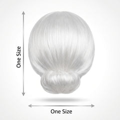 Kids' Old Maid Grandma Costume Wig - White Bun Hairstyle