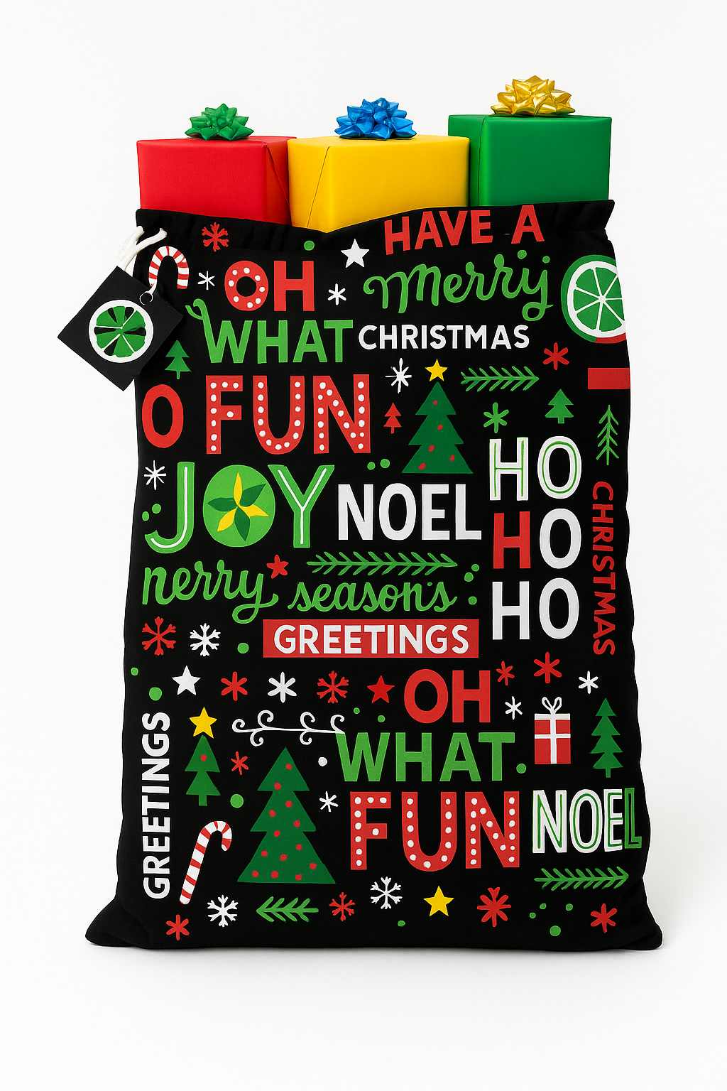 Joyful Holiday Gift Sack - 36" x 44" Christmas Bag