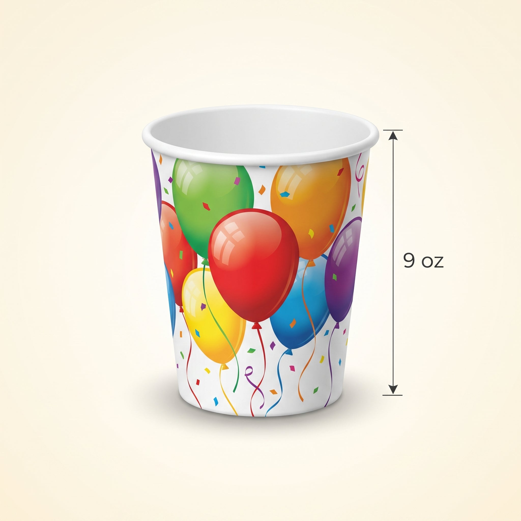 Colorful Balloon Print 9 oz. Paper Cups