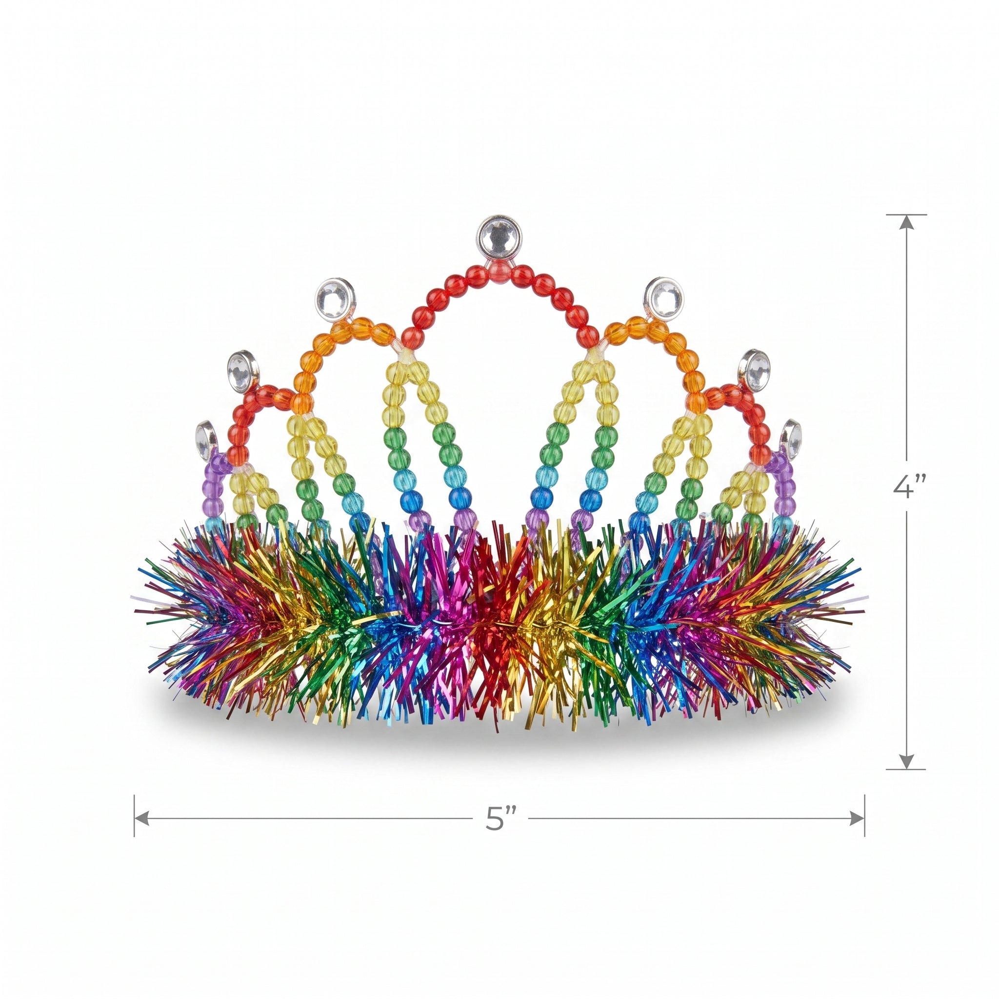 Rainbow Tinsel Tiara - Vibrant Team Spirit Crown