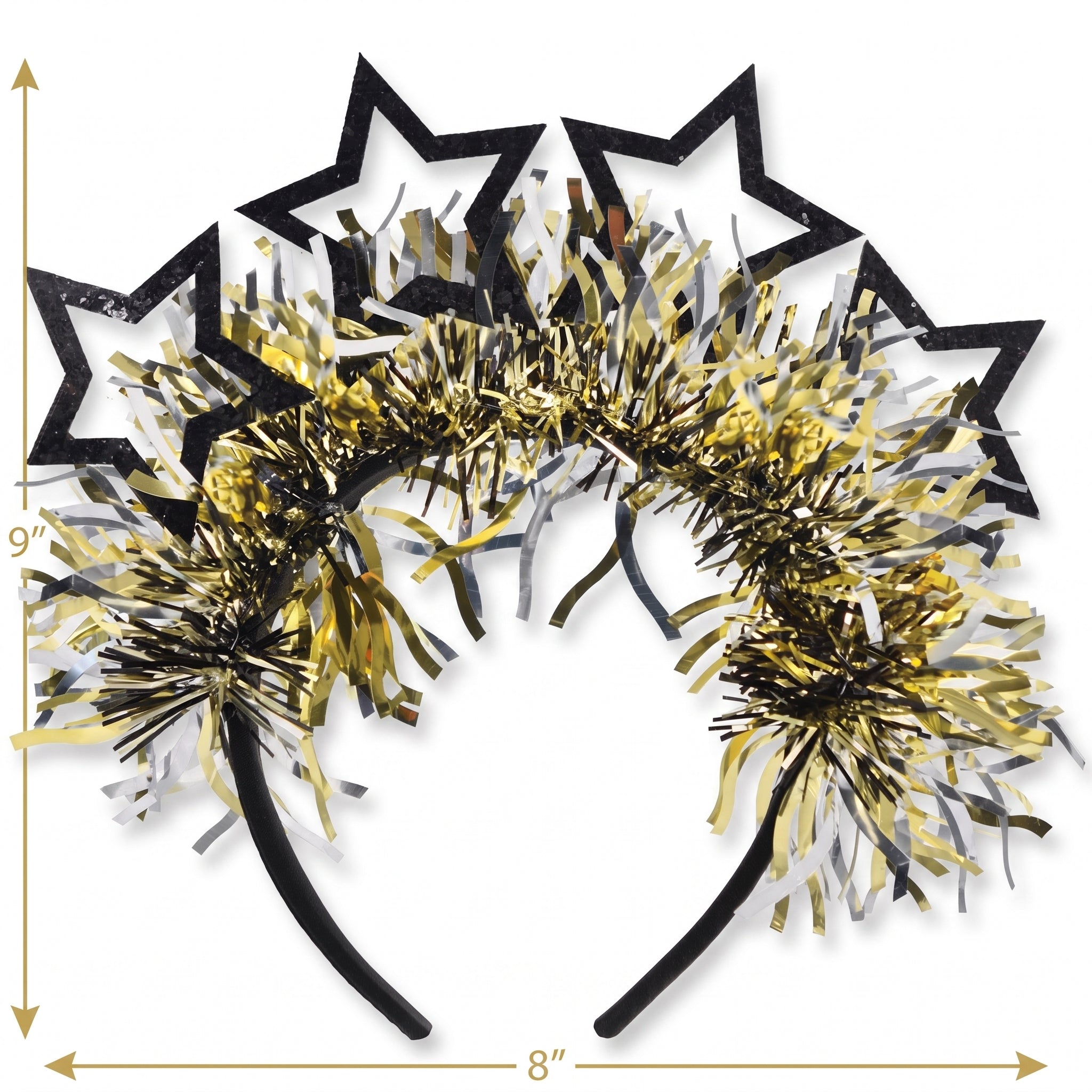 Light-Up Star Tinsel Headband for New Year's Eve