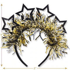 Light-Up Star Tinsel Headband for New Year's Eve