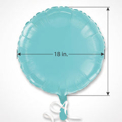 Caribbean Blue Metallic Foil Balloon - 18 Inch Round