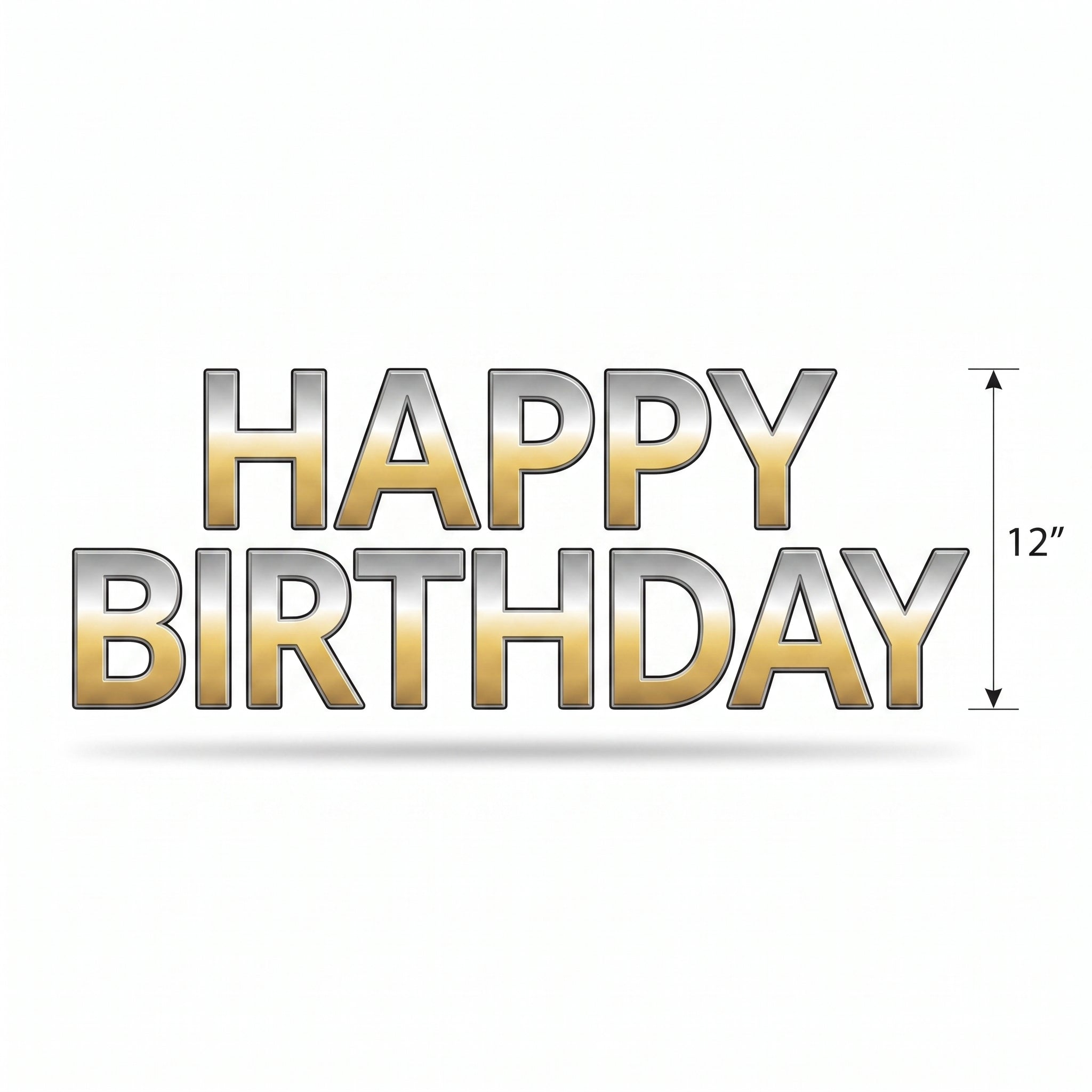 Gold & Silver Happy Birthday Yard Sign