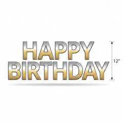 Gold & Silver Happy Birthday Yard Sign